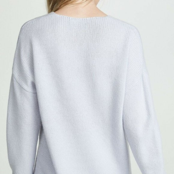 THEORY Soft Cashmere Hi Low Sweater Pale Lavender - Picture 3 of 10